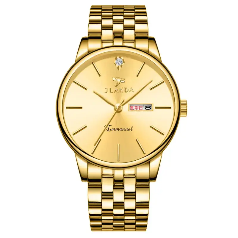 Gold Business Men's Quartz Watch with Live Display - Image 3