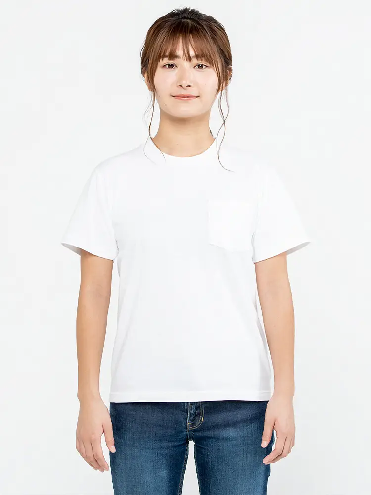 Men's 260G Japanese Retro T-Shirt White Cotton Crew Neck Pocket - Image 14