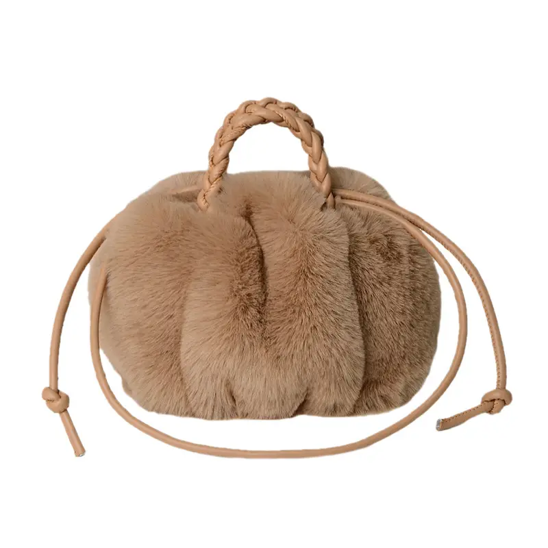 Pink Faux Fur Shoulder Bag for Women Autumn Winter 2024 - Image 10