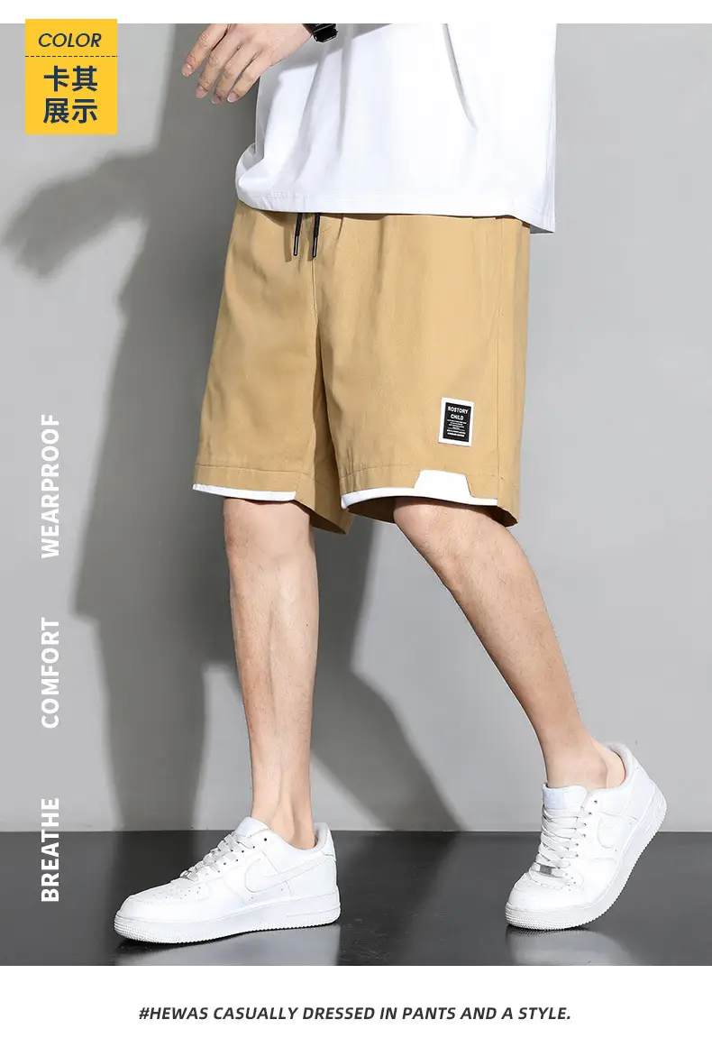 Camel Pure Cotton Summer Shorts Men Plus Large — feature 23