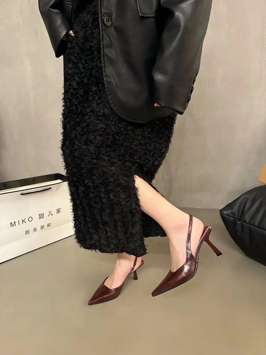 French Niche High-end Silver Toe Sandals Women's Shoes 2024 Spring and Summer Elegant Celebrity Style High Heeled Single-layer Shoes — feature 10