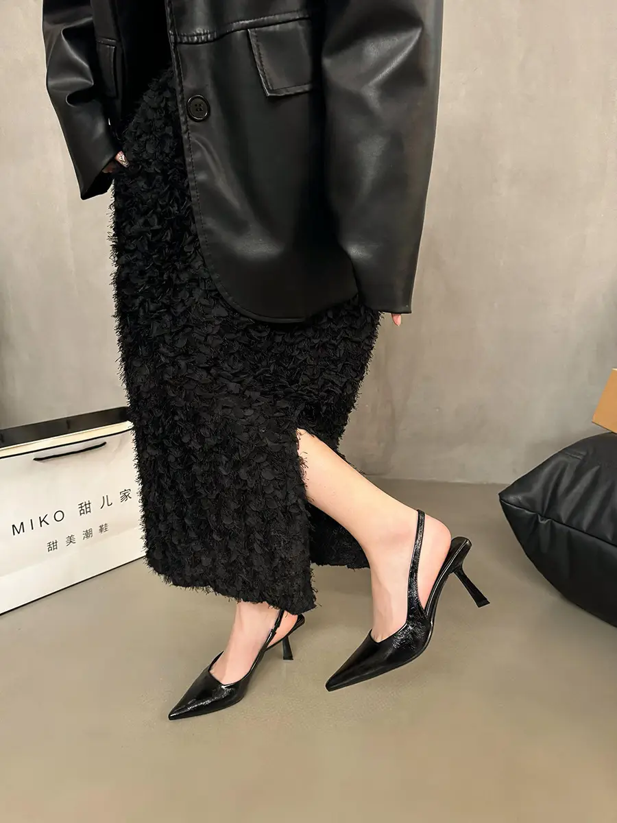 French Niche High-end Silver Toe Sandals Women's Shoes 2024 Spring and Summer Elegant Celebrity Style High Heeled Single-layer Shoes — feature 6