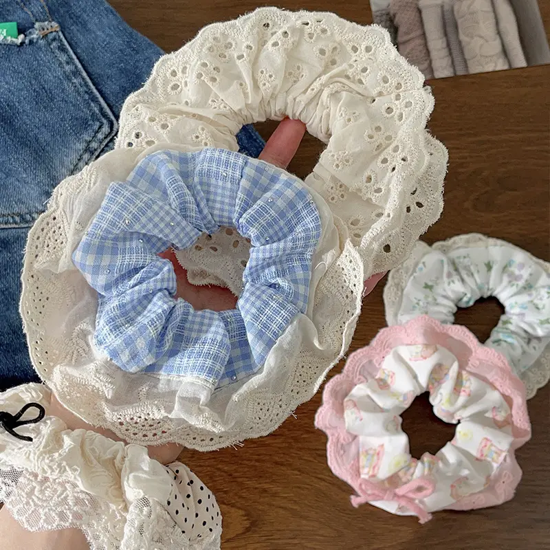 Cute Floral Bow Hair Rings for Girls