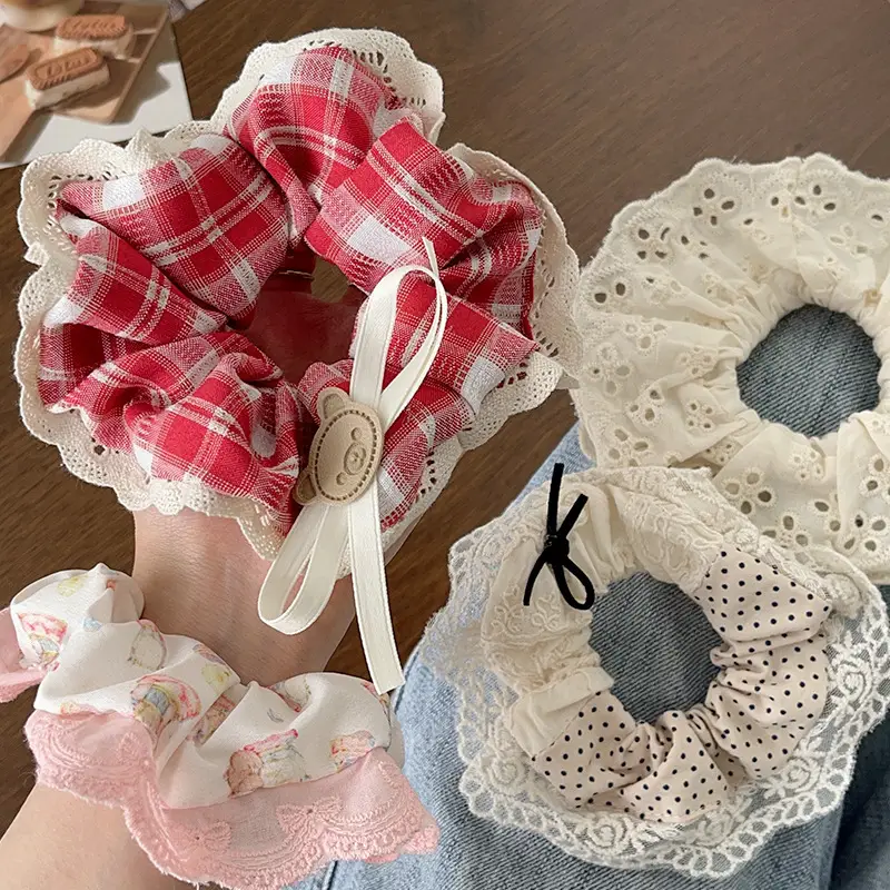 Cute Floral Bow Hair Rings for Girls — feature 10