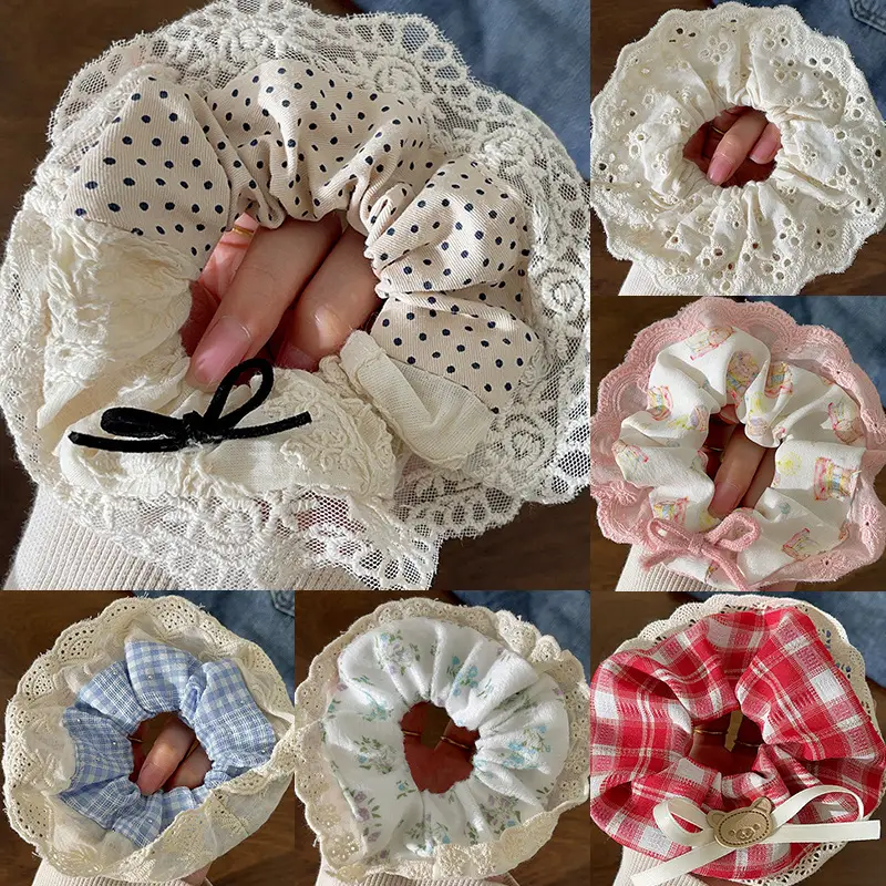 Cute Floral Bow Hair Rings for Girls — feature 11