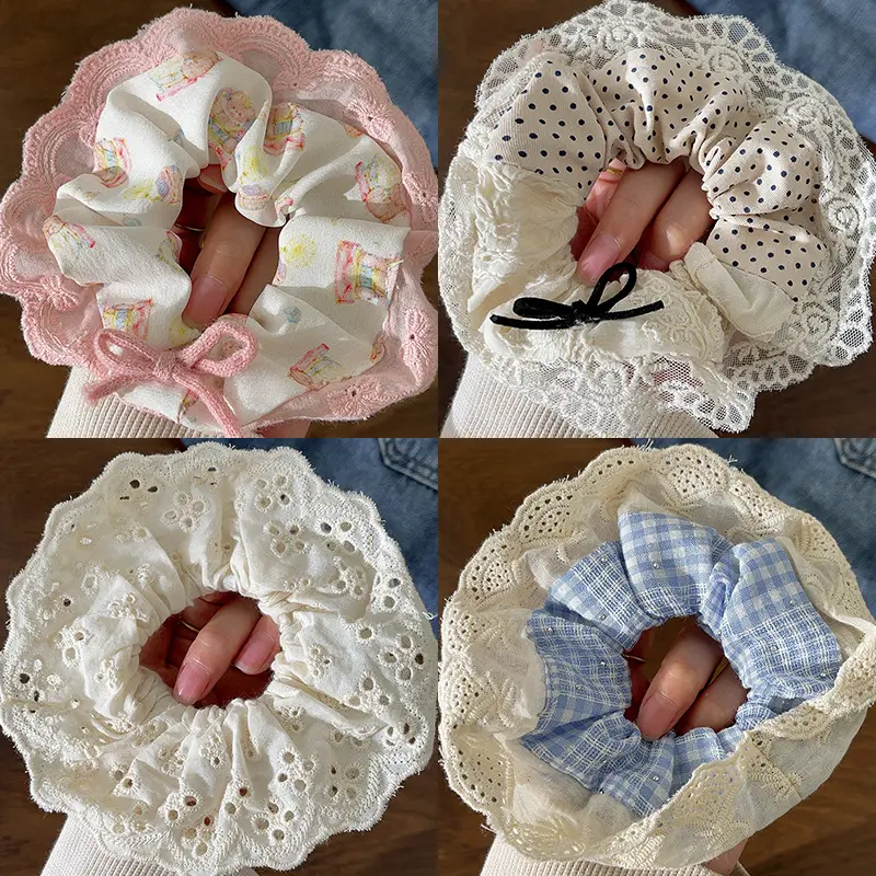 Cute Floral Bow Hair Rings for Girls — feature 3