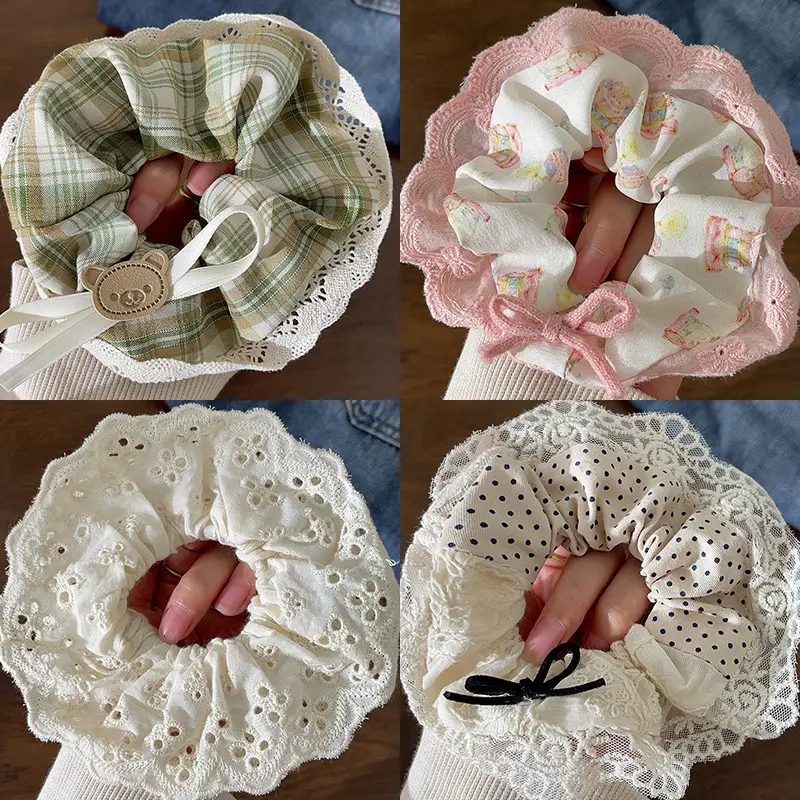 Cute Floral Bow Hair Rings for Girls — feature 5