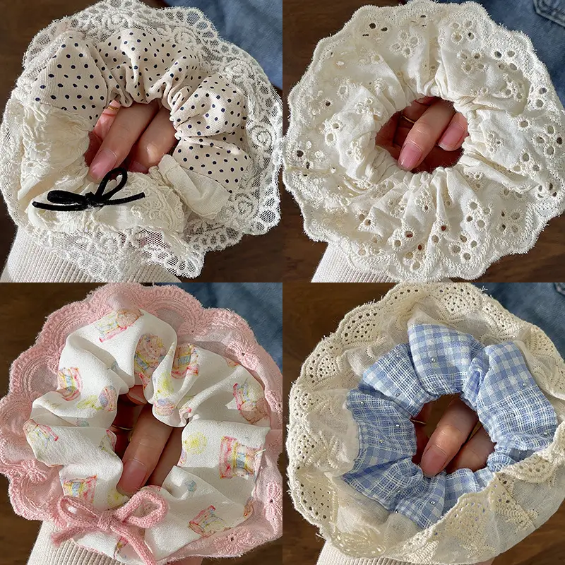 Cute Floral Bow Hair Rings for Girls — feature 8