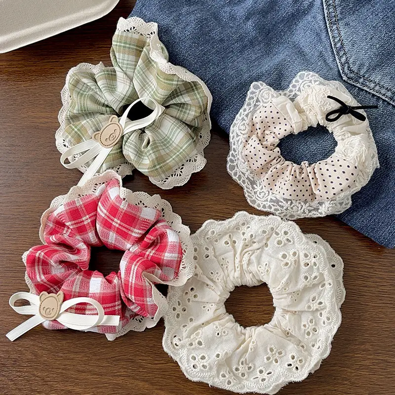 Cute Floral Bow Hair Rings for Girls — feature 9