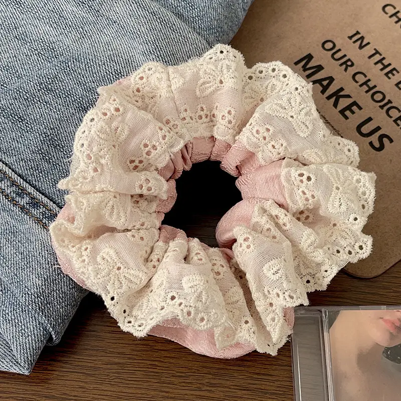Cute Floral Bow Hair Rings for Girls