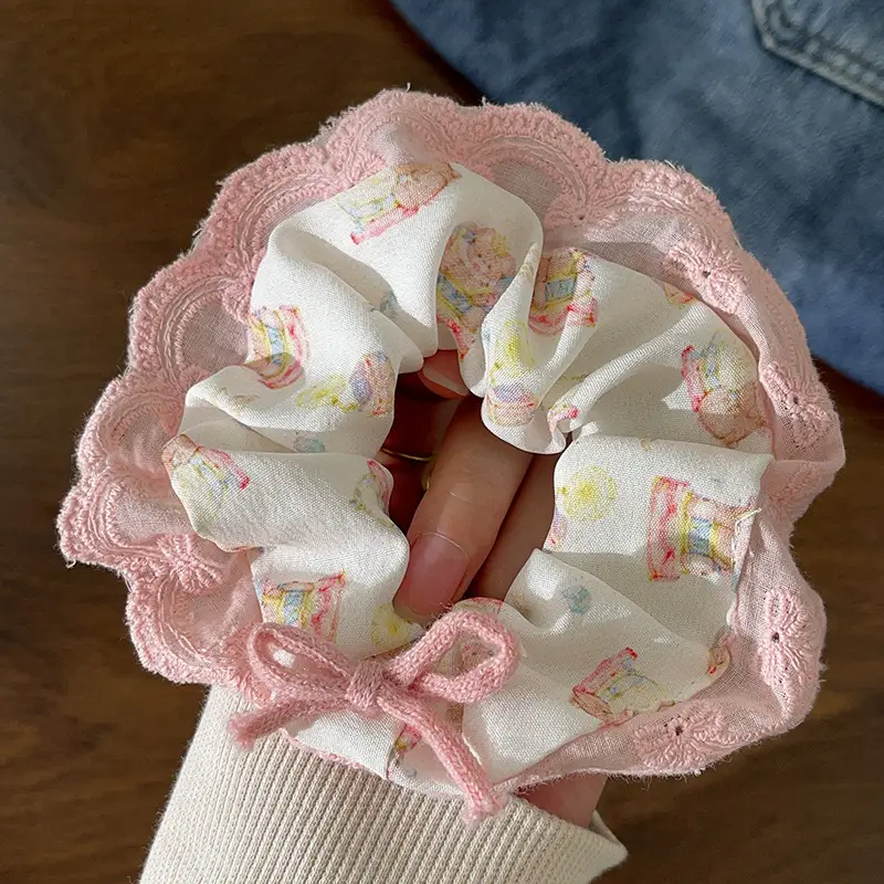 Cute Floral Bow Hair Rings for Girls