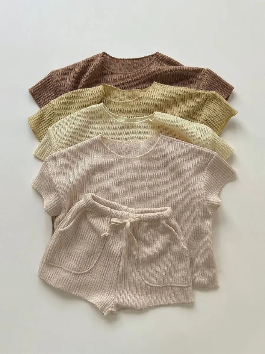 Girls Crewneck Shorts Set Summer Wear Korean Style - Image 4