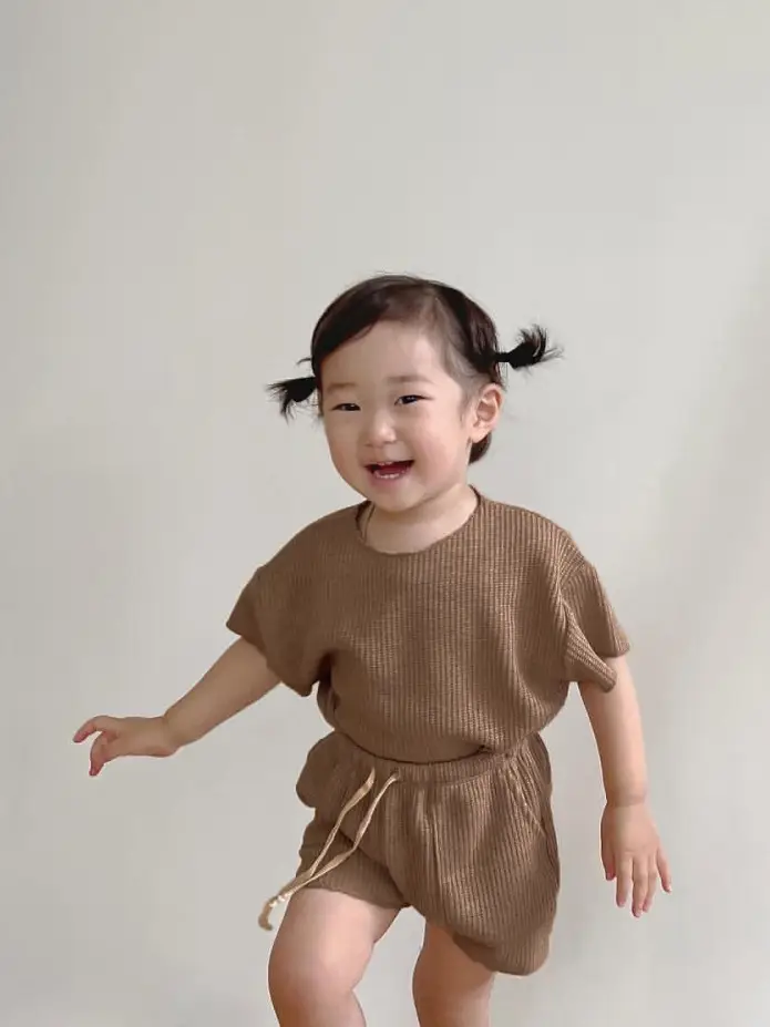 Girls Crewneck Shorts Set Summer Wear Korean Style - Image 5