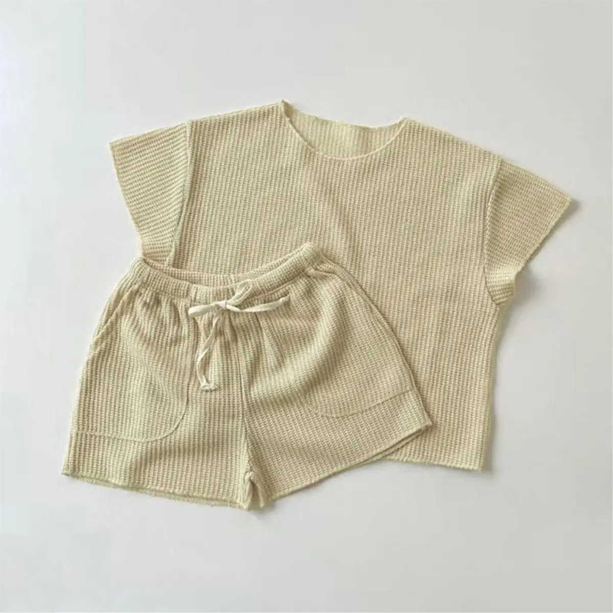 Girls Crewneck Shorts Set Summer Wear Korean Style - Image 2