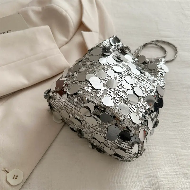 Silver Sequined Niche Bag for Women 2024 - Image 4