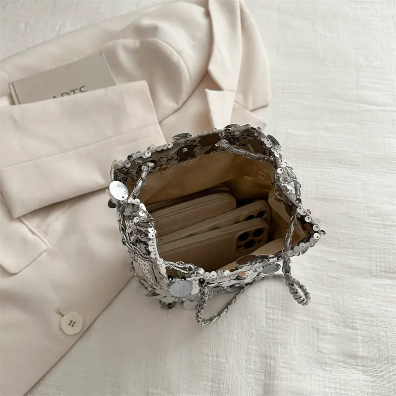 Silver Sequined Niche Bag for Women 2024 - Image 6