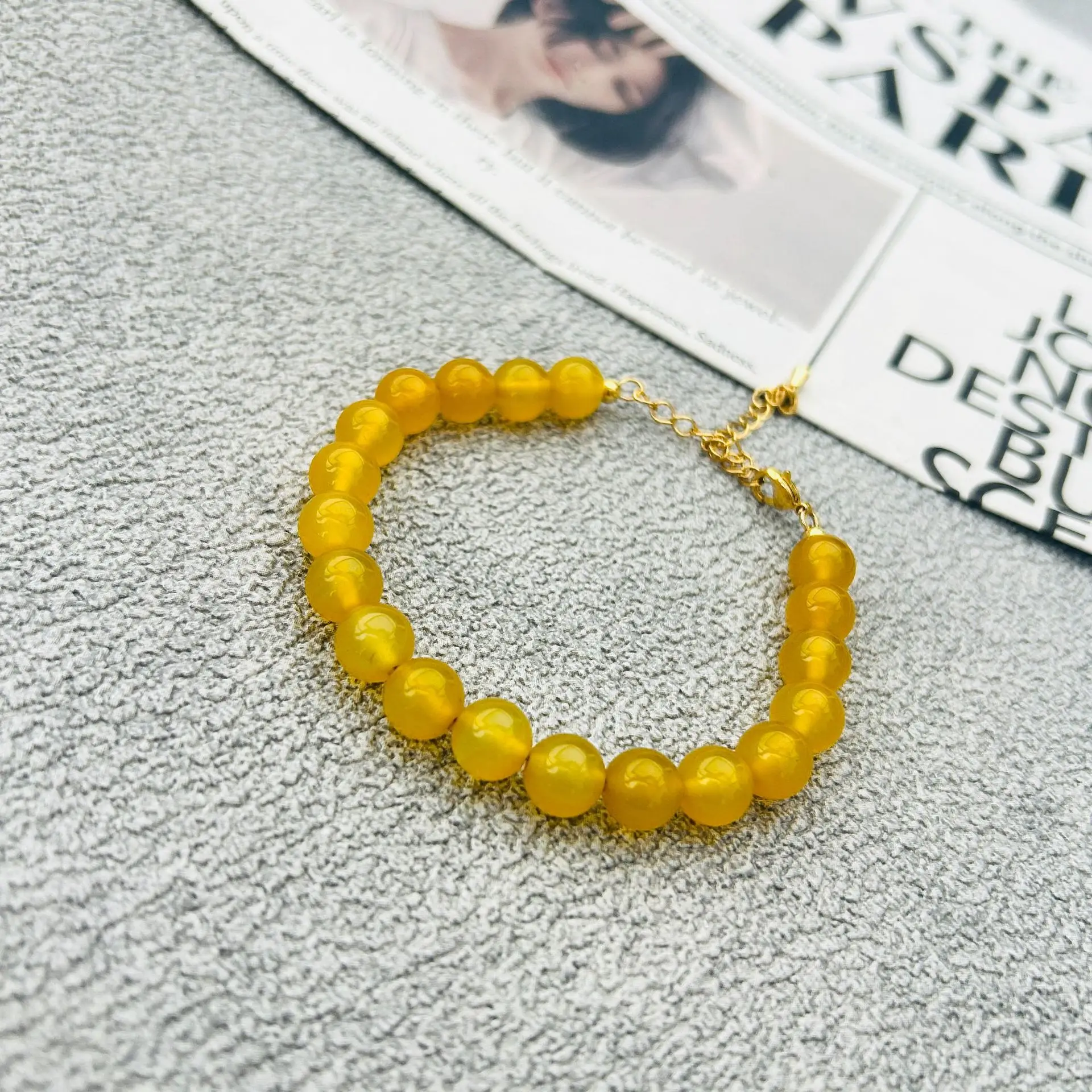 Natural Yellow Agate Rosary Necklace for Women - Image 5