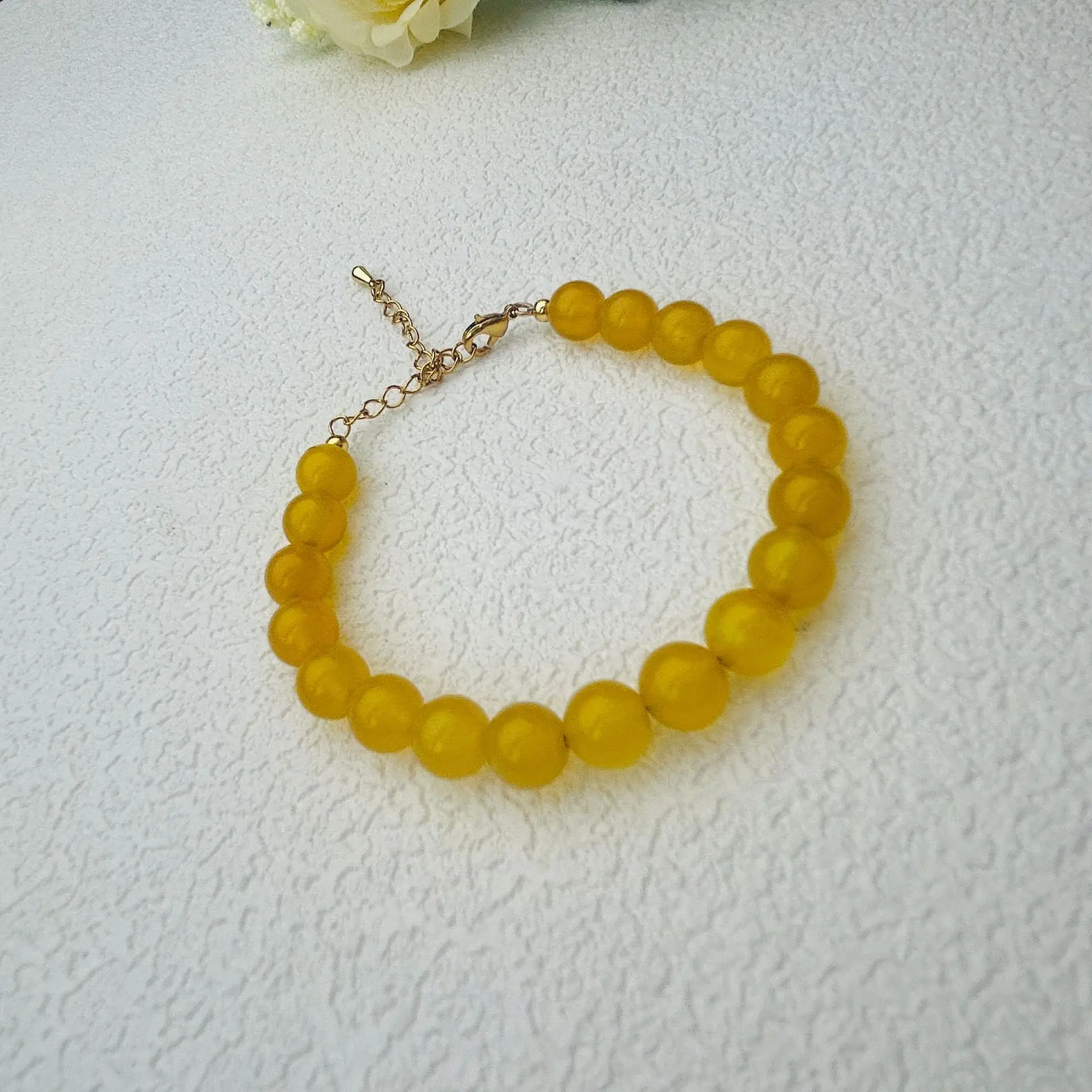 Natural Yellow Agate Rosary Necklace for Women — feature 5