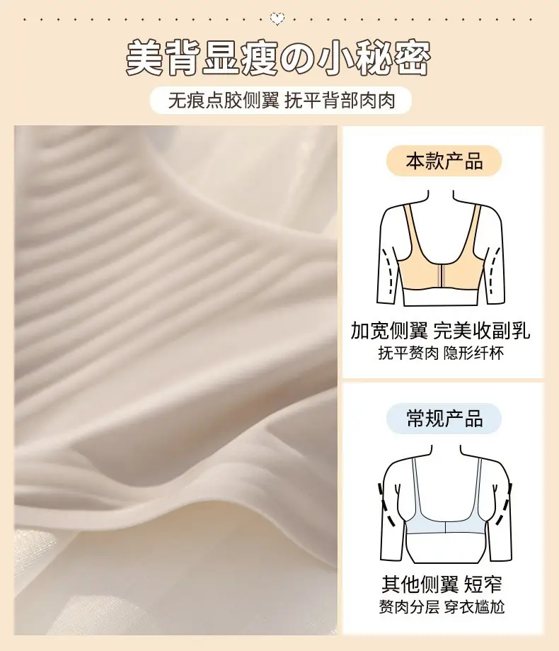 Women's Ultra-Thin Seamless Rabbit Ears Bra Large Size — feature 8
