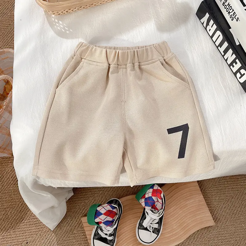 Boys Striped Shorts with Number 7 Summer Casual Wear - Image 4