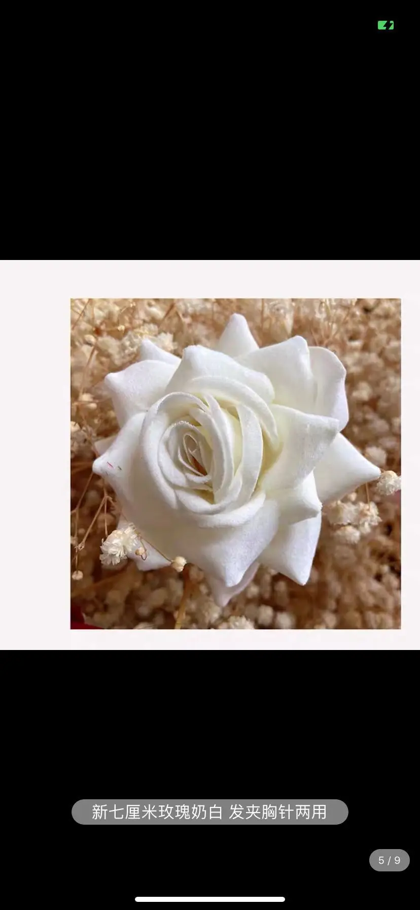 Velvet White Rose Hairpin Accessory for Women