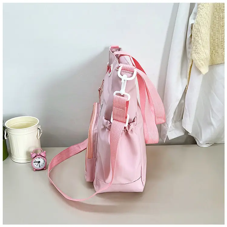 Women's Black Canvas Shoulder Bag with Star Design — feature 35