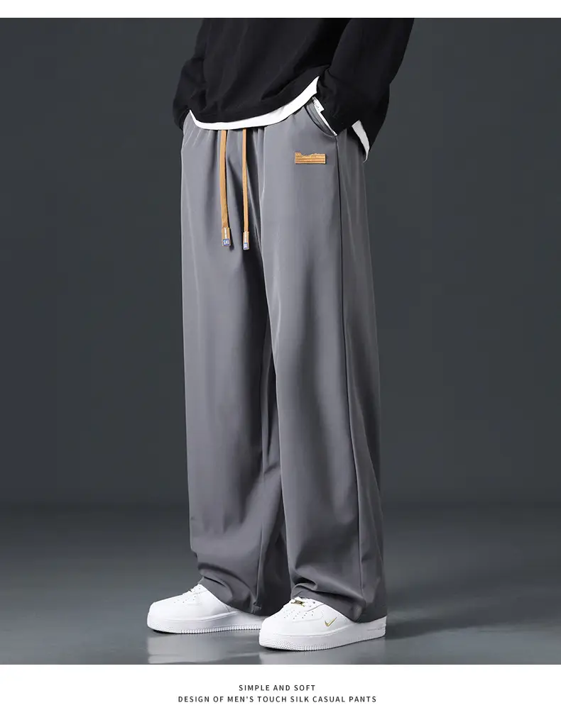 Men's Black Drape Pants with Wide Leg and Loose Fit — feature 14