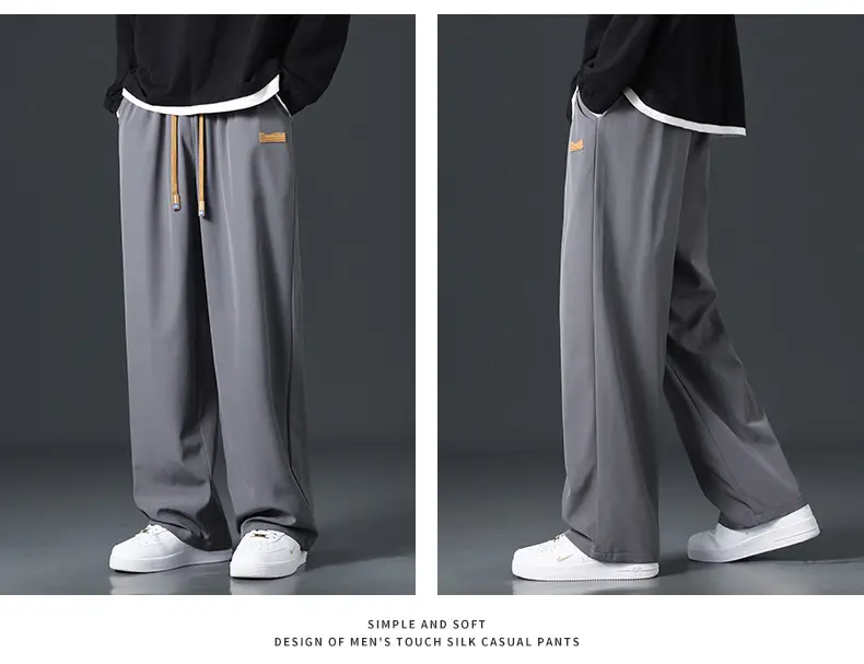 Men's Black Drape Pants with Wide Leg and Loose Fit — feature 15