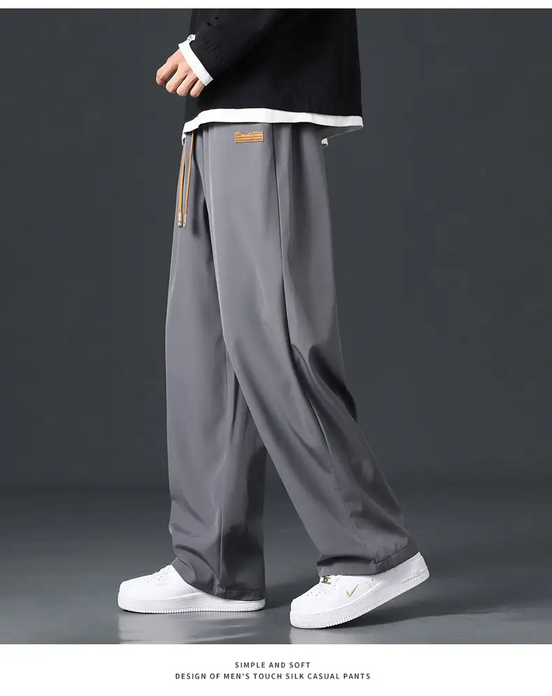 Men's Black Drape Pants with Wide Leg and Loose Fit — feature 16