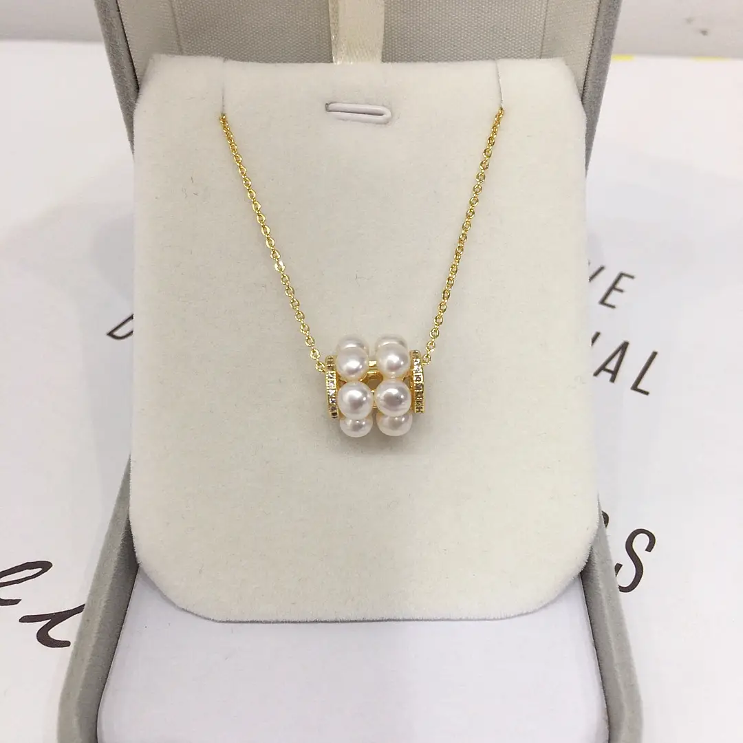 Luxury Pearl Pendant with Multi-Bead Design Gold Chain - Image 4