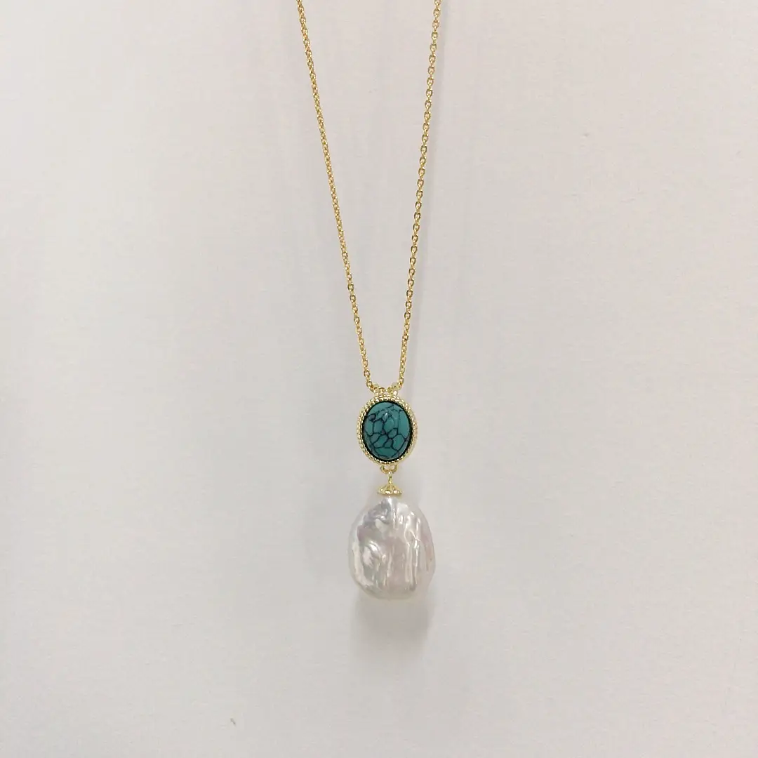 Turquoise Pearl Pendant Necklace for Women — feature 6