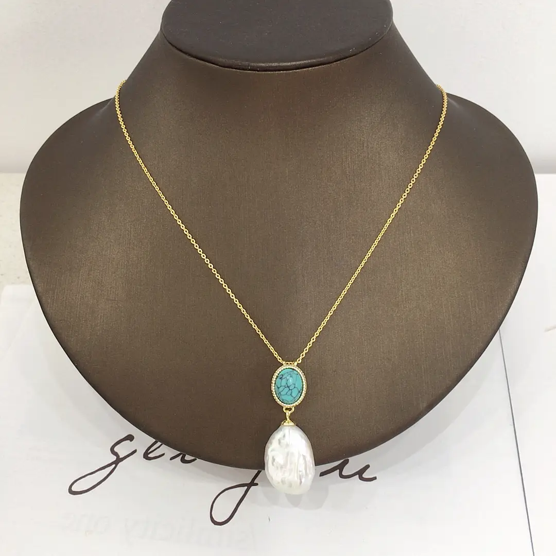 Turquoise Pearl Pendant Necklace for Women — feature 8