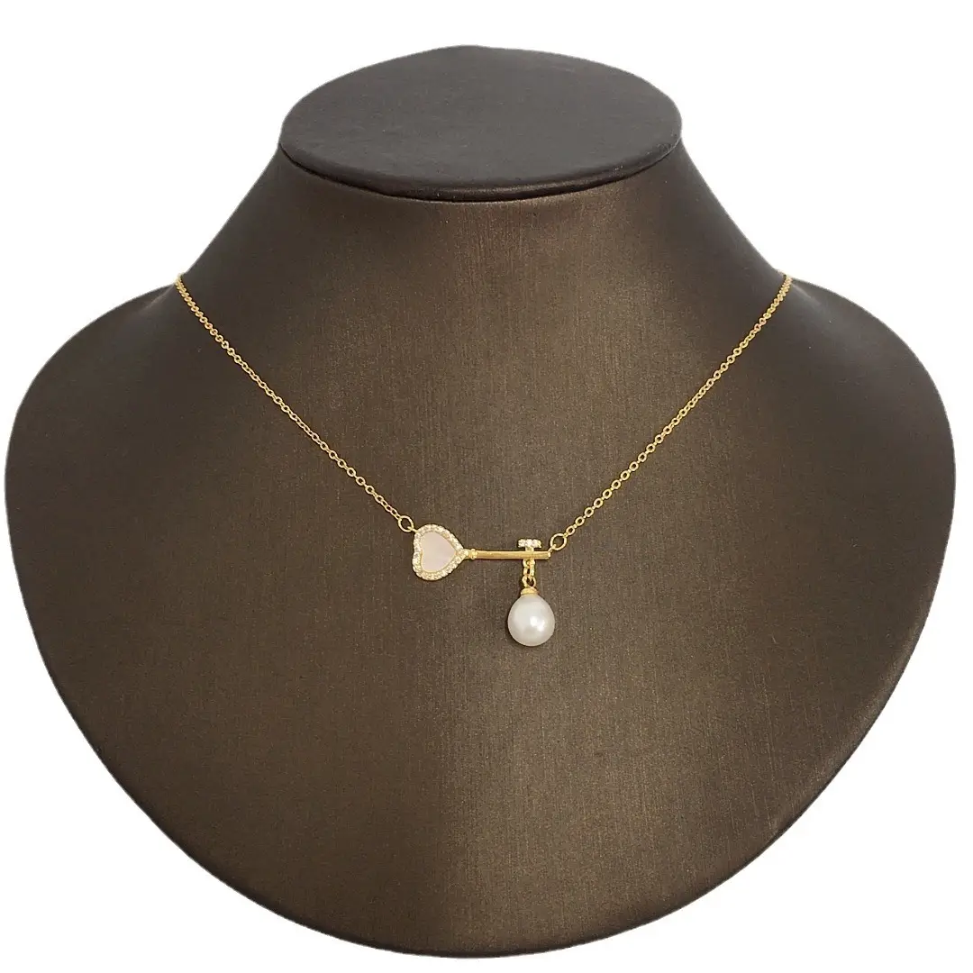 Gold Pearl Pendant Necklace Set for Women Valentine's Day Gift - Image 6