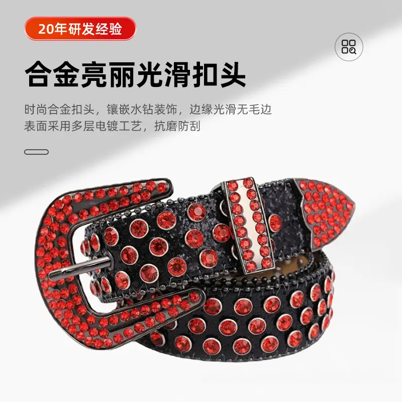 2023 Punk Style Gold Rhinestone Belt Buckle