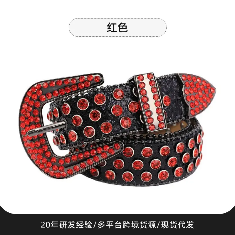 2023 Punk Style Gold Rhinestone Belt Buckle