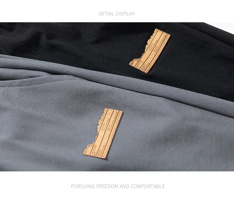 Men's Black Wide Leg Loose Fit Sporty Pants — feature 22