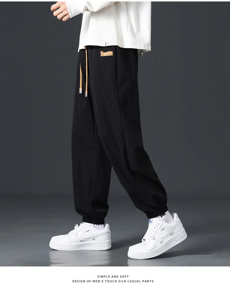 Men's Grey Jogger Pants Wide Leg Loose Fit Spring Autumn — feature 10