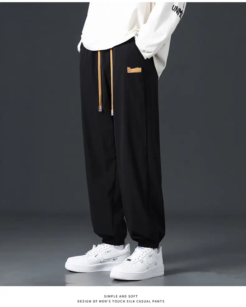 Men's Grey Jogger Pants Wide Leg Loose Fit Spring Autumn — feature 11