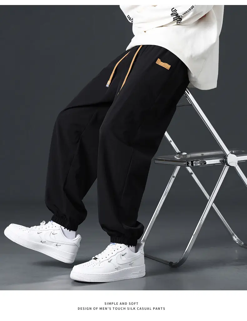 Men's Grey Jogger Pants Wide Leg Loose Fit Spring Autumn — feature 13