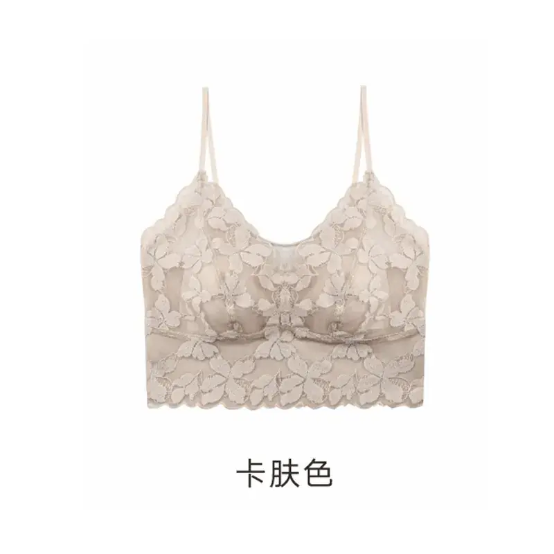 White Lace Trimmed Back Tube Bra for Women