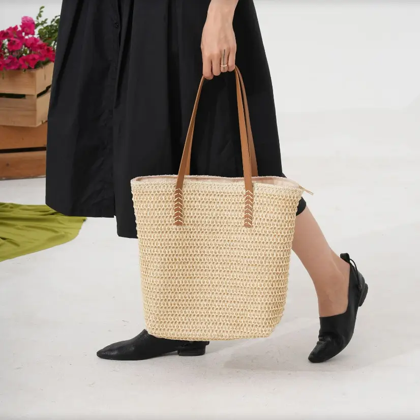 Single-Shoulder Straw Bag for Women, Large Capacity Tote Bag for Beach Vacation - Image 5