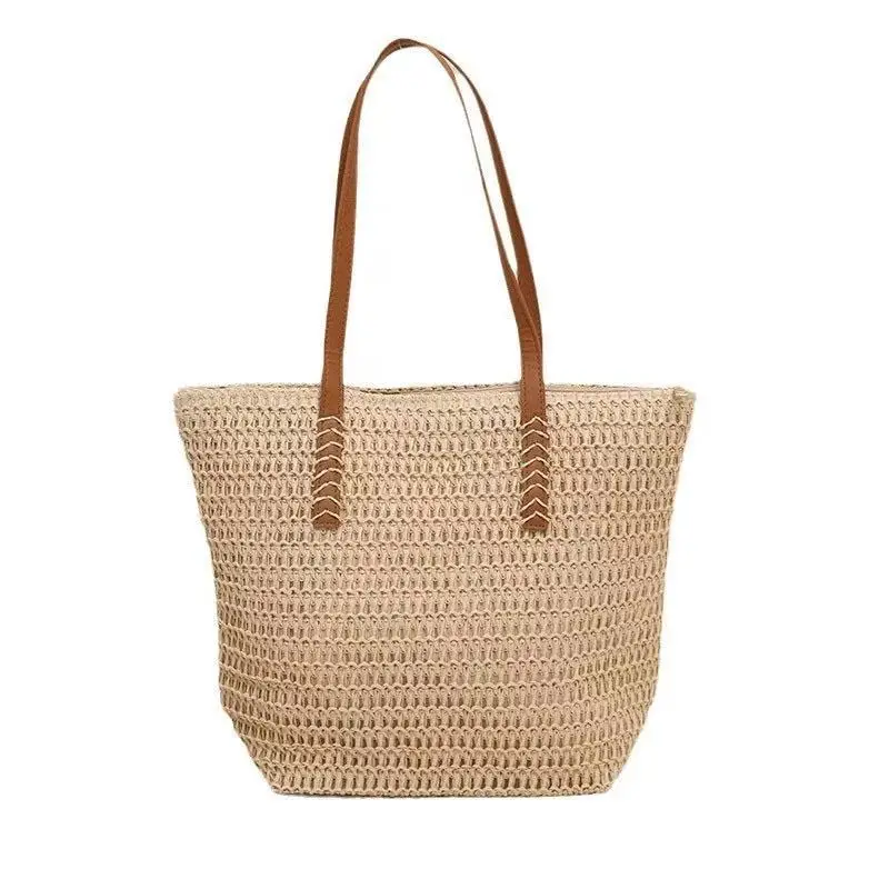 Single-Shoulder Straw Bag for Women, Large Capacity Tote Bag for Beach Vacation - Image 7