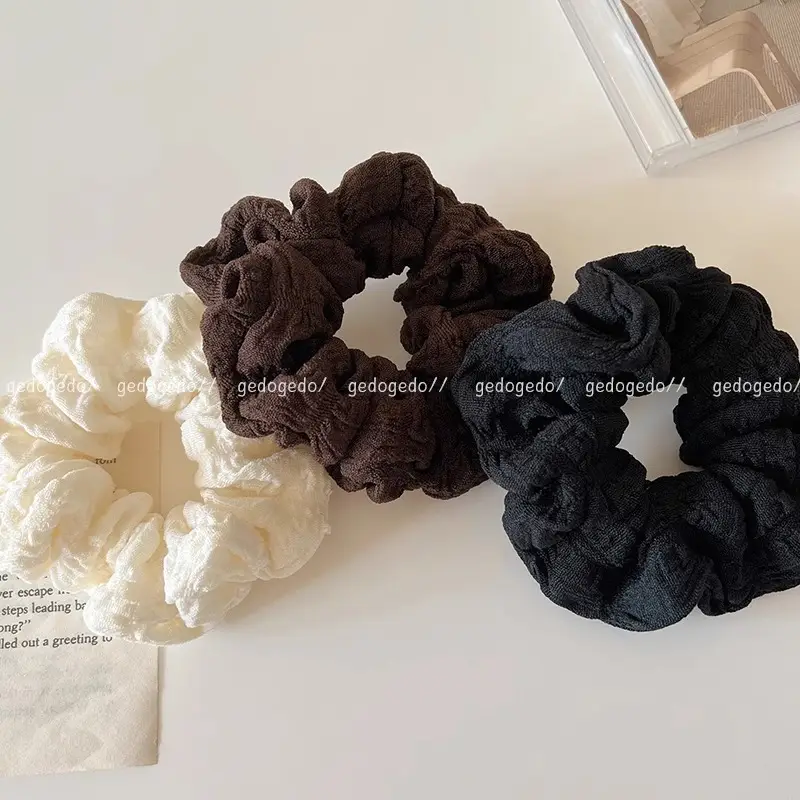 Vintage Brown Leather Hair Ring for Women - Image 7