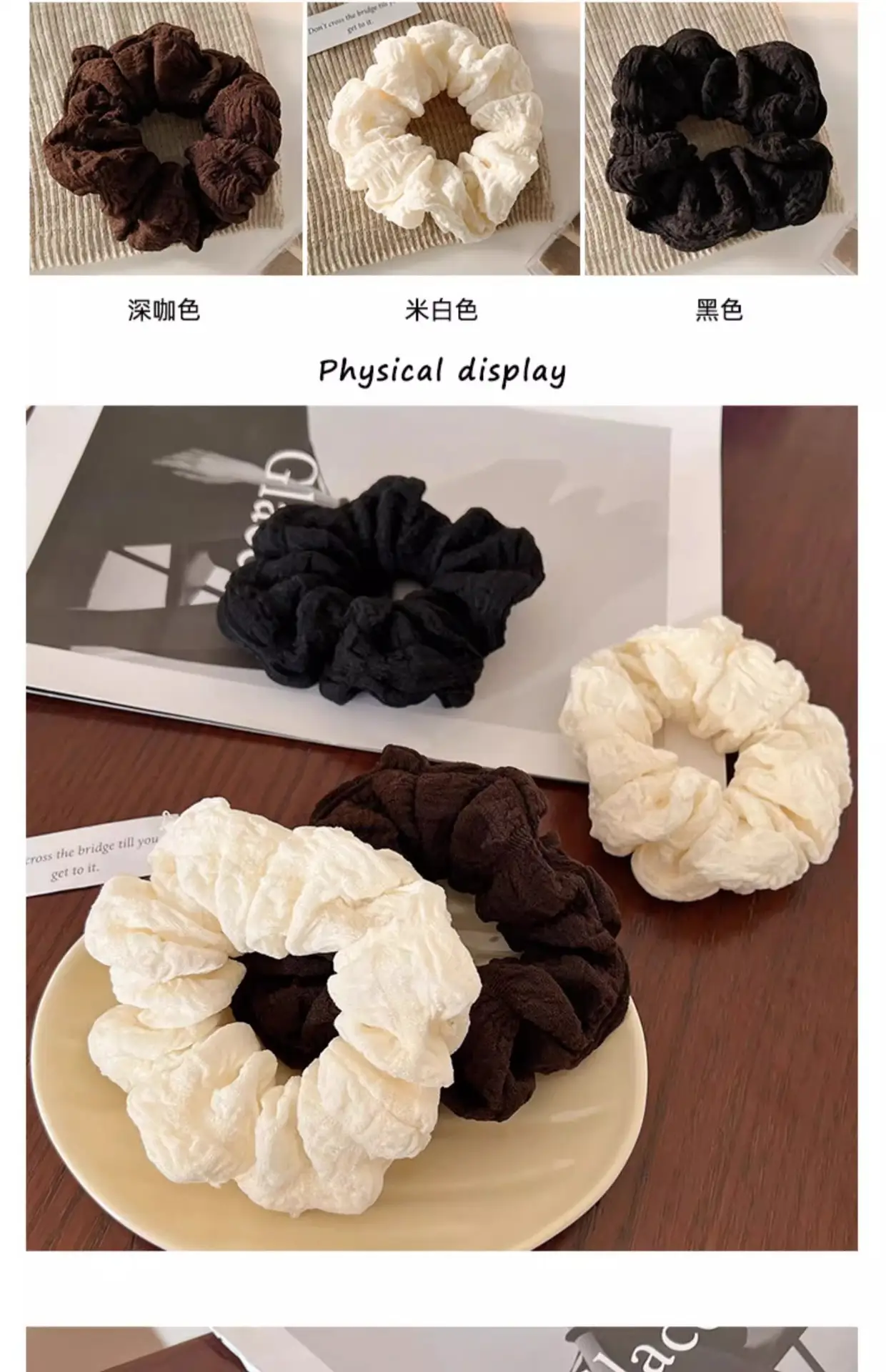 Vintage Brown Leather Hair Ring for Women — feature 3