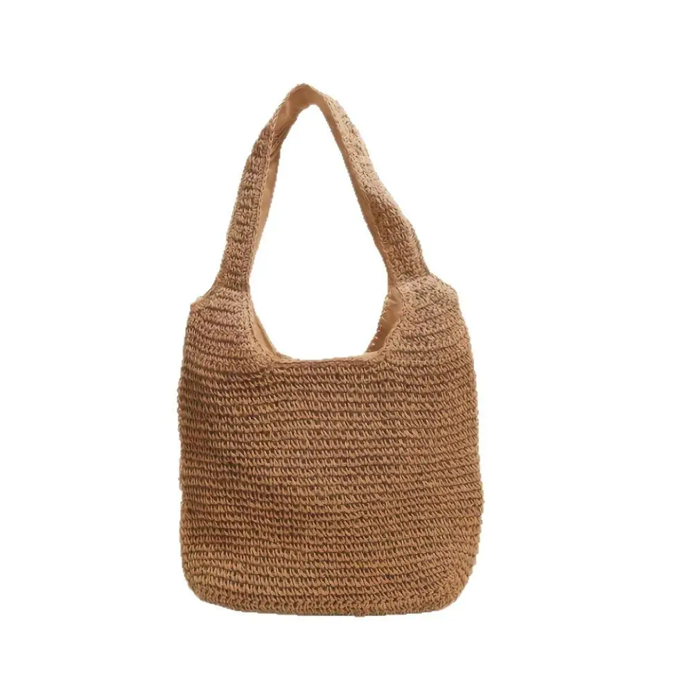 Women's Large Straw Tote Bag Brown 280g - Image 7