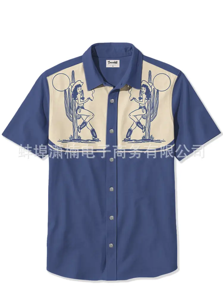 3D Printed Basketball Graphic Men's Blue Short Sleeve Shirt — feature 3