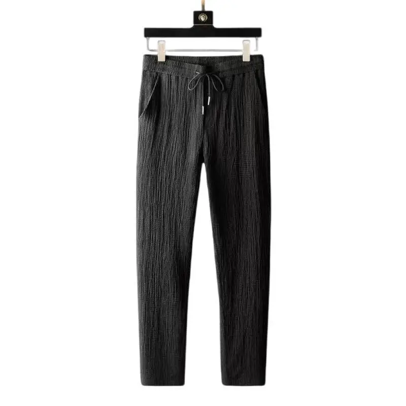 Men Black Striped Polo Trousers Set Summer Casual - Image 33