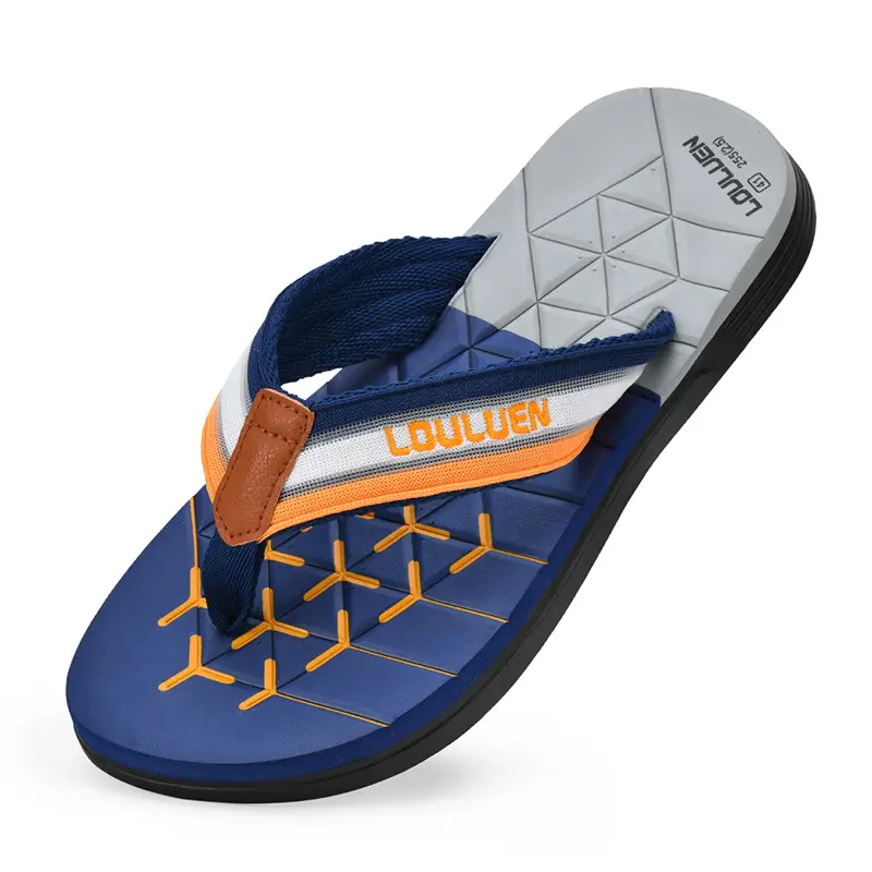 2025 Men's Black EVA Flip Flops with Blue Design - Image 8
