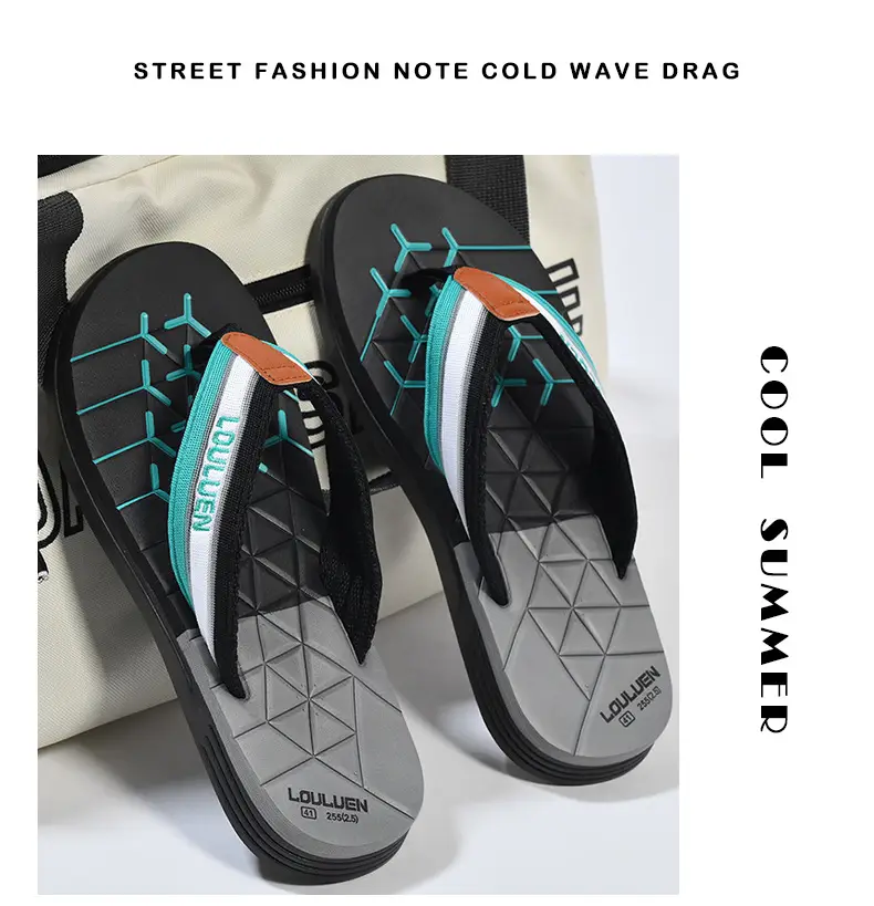 2025 Men's Black EVA Flip Flops with Blue Design โ feature 14