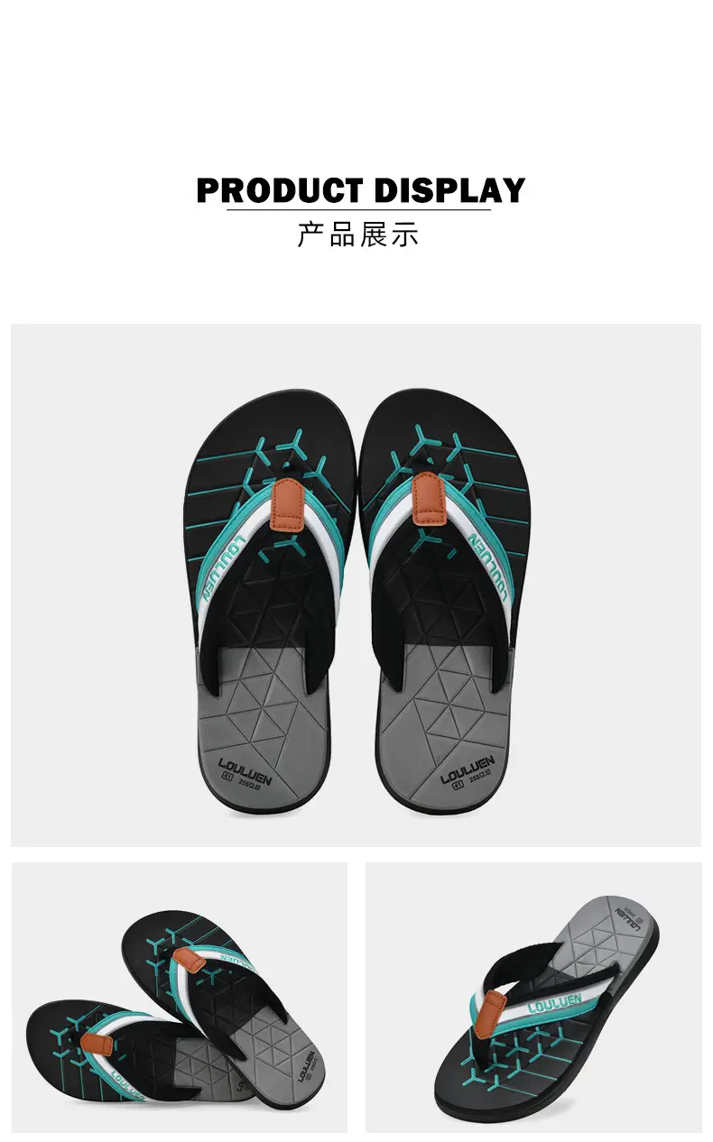 2025 Men's Black EVA Flip Flops with Blue Design โ feature 25